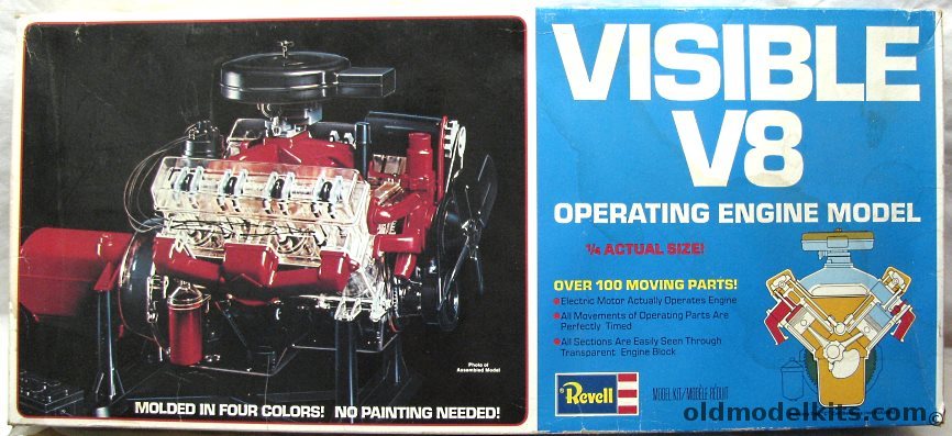 Revell 1/4 The Visible V8 Transparent Motorized Operating Auto Engine - (ex-Renwal), H902 plastic model kit